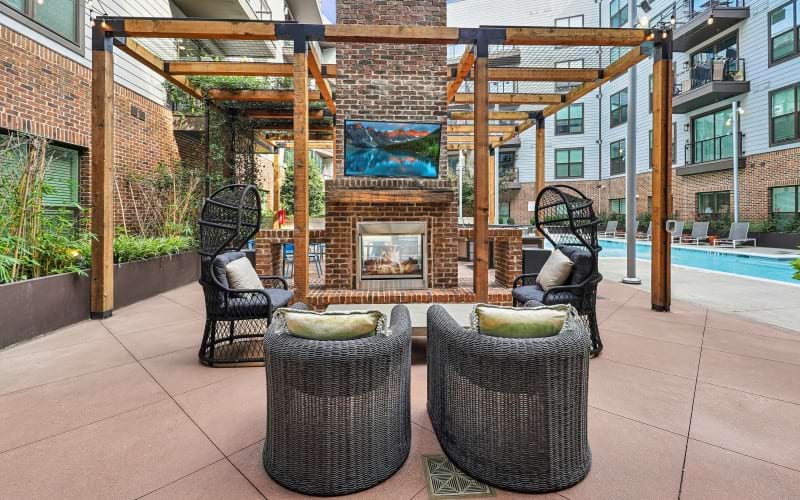 Outdoor seating area at The Boulevard at Grant Park apartment community in Atlanta, GA