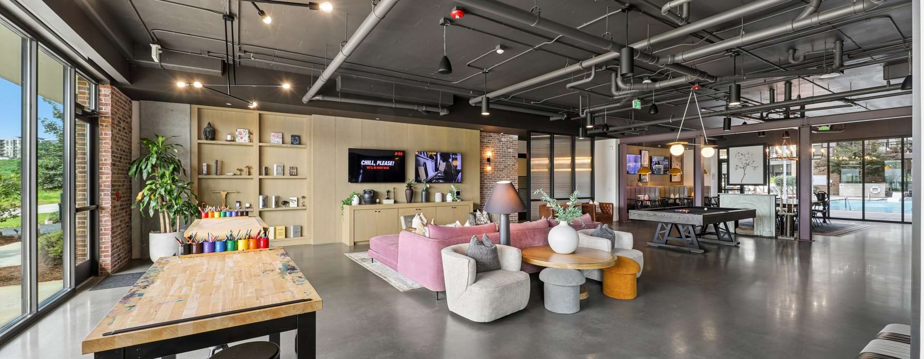 Clubroom at The Boulevard at Grant Park apartment community in Atlanta, GA